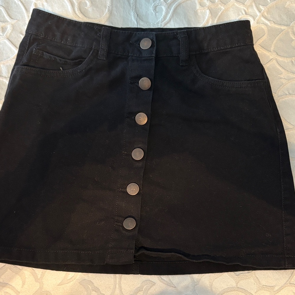 Urban Heritage Black Denim Mini Skirt